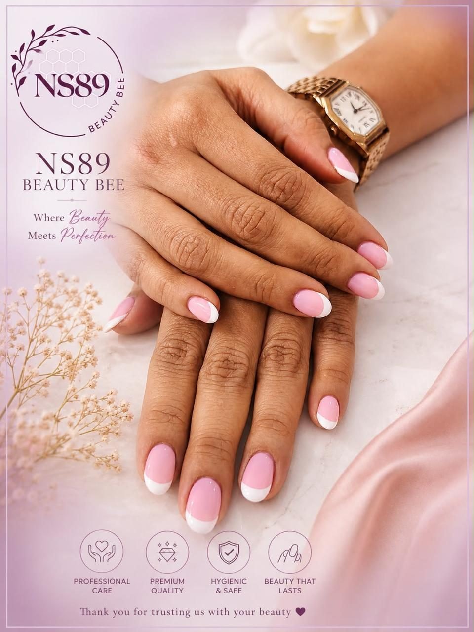 Pink French manicure